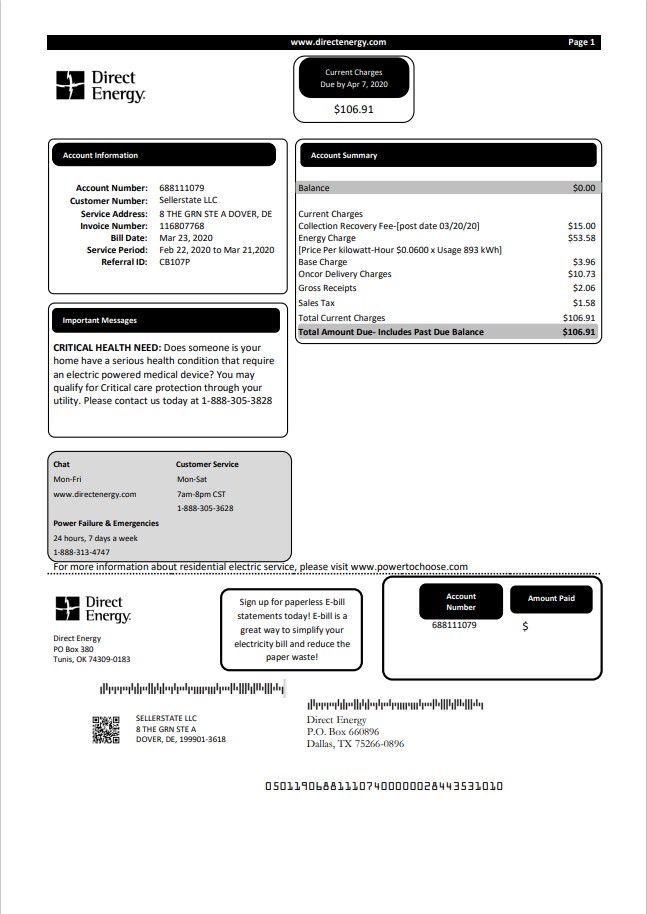  Minol USA business utility bill 